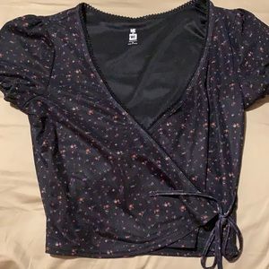 Floral wrap top